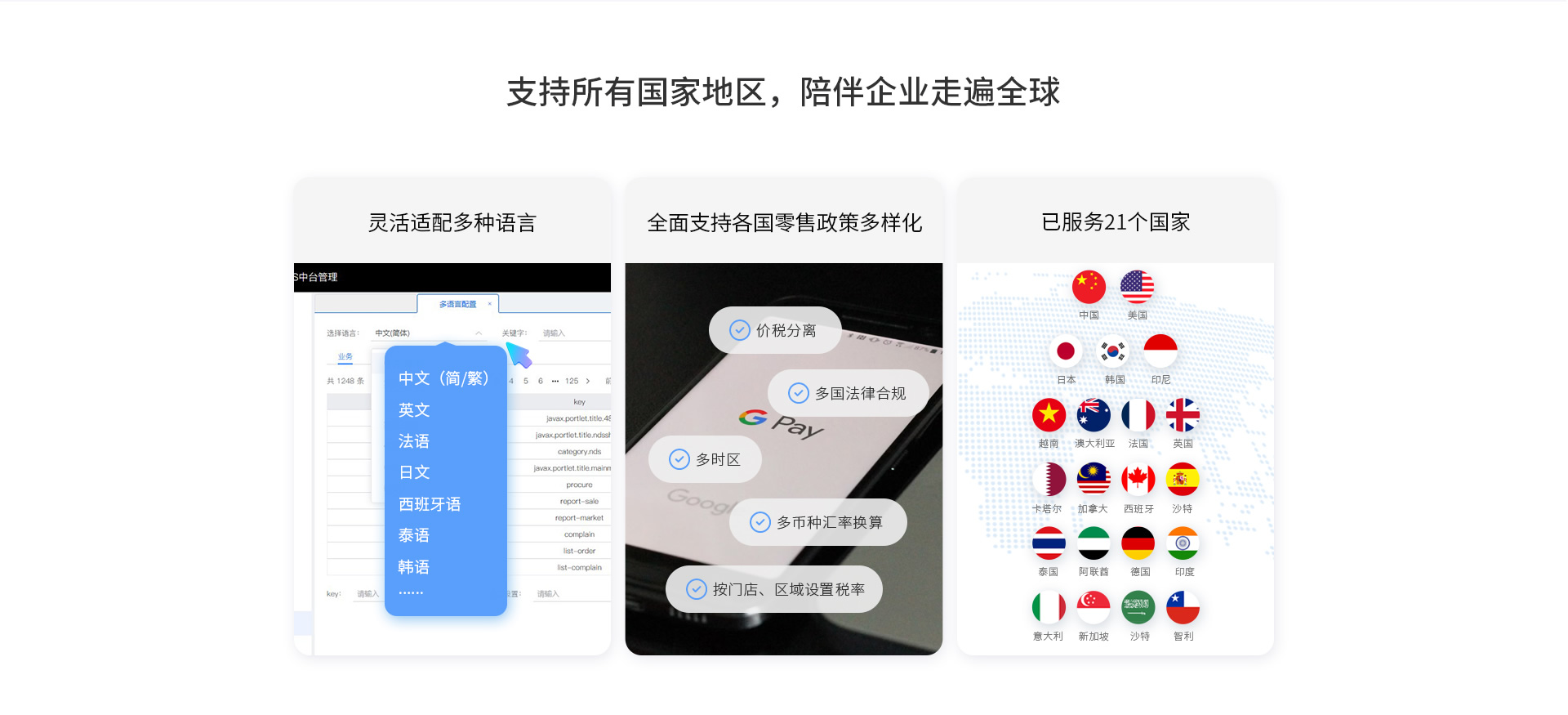 EVO厅适配多种说话，支持列国零售政策